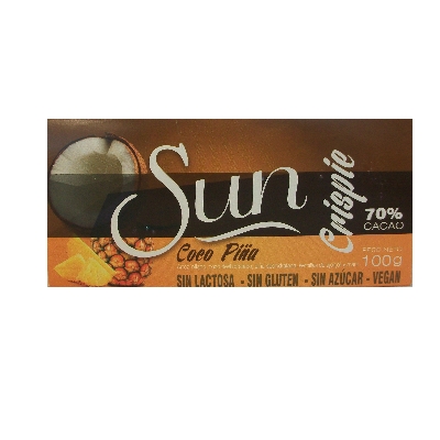 CHOCOLATE COCO PIÑA CRISPY 70% CACAO SUN 100GR