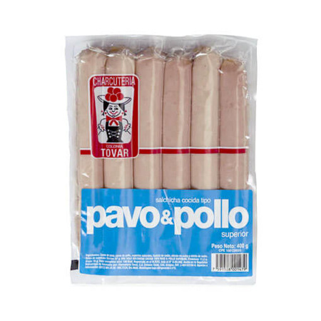SALCHICHA PAVO&POLLO TOVAR 400 G